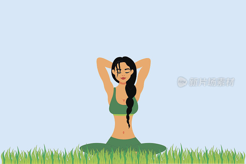 beautiful woman practicing yoga. Healthy life style. Vices and choices for a quiet life. Lotus pose, outdoor and indoor injuries.